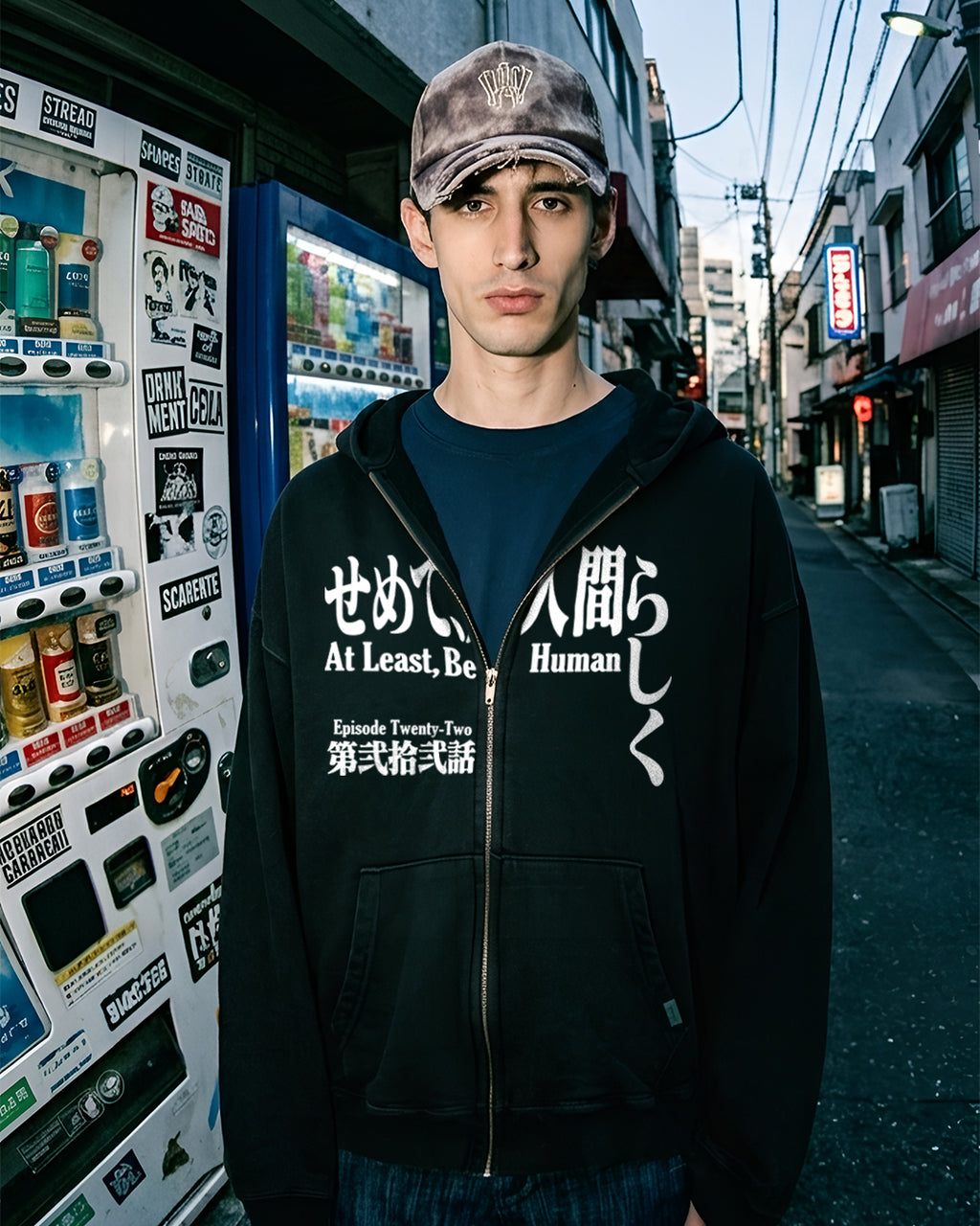 zip hoodie cap evangelion